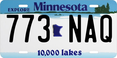 MN license plate 773NAQ