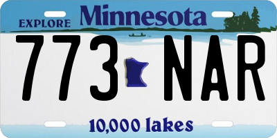 MN license plate 773NAR
