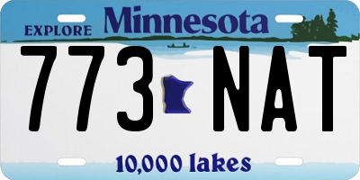 MN license plate 773NAT