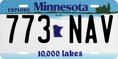 MN license plate 773NAV