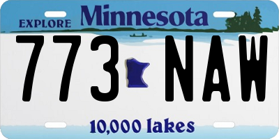 MN license plate 773NAW