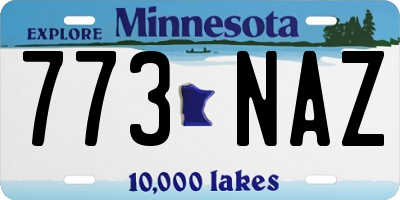 MN license plate 773NAZ