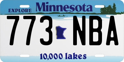 MN license plate 773NBA