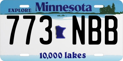 MN license plate 773NBB