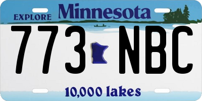 MN license plate 773NBC