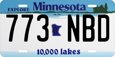 MN license plate 773NBD