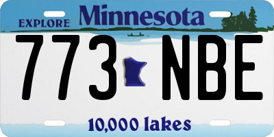 MN license plate 773NBE