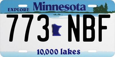 MN license plate 773NBF