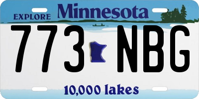 MN license plate 773NBG