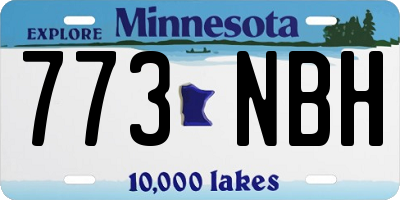 MN license plate 773NBH