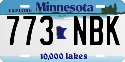 MN license plate 773NBK