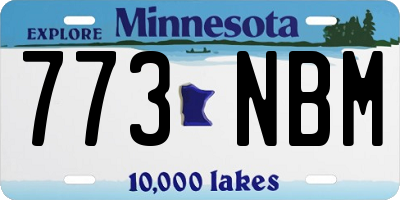 MN license plate 773NBM