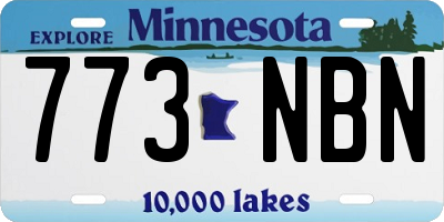 MN license plate 773NBN