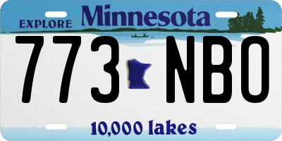 MN license plate 773NBO