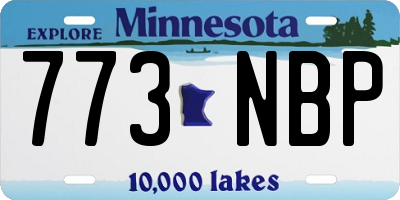 MN license plate 773NBP
