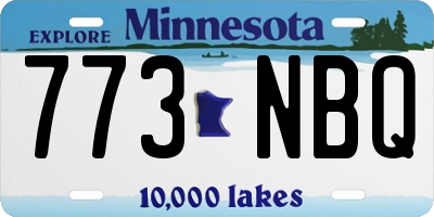 MN license plate 773NBQ