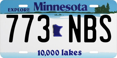 MN license plate 773NBS