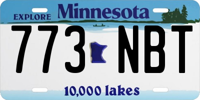 MN license plate 773NBT