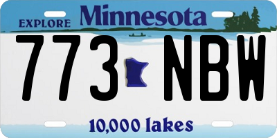 MN license plate 773NBW