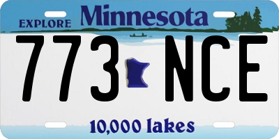 MN license plate 773NCE