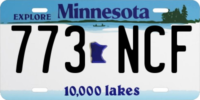 MN license plate 773NCF