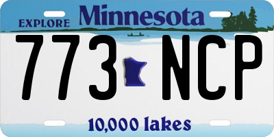 MN license plate 773NCP