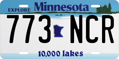 MN license plate 773NCR