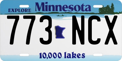 MN license plate 773NCX