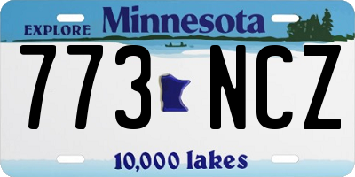 MN license plate 773NCZ