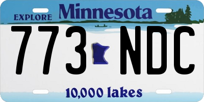 MN license plate 773NDC