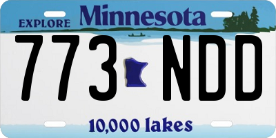 MN license plate 773NDD