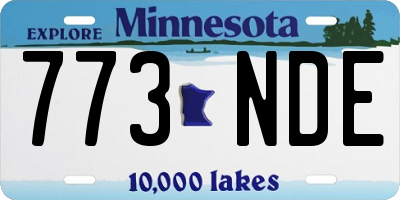 MN license plate 773NDE