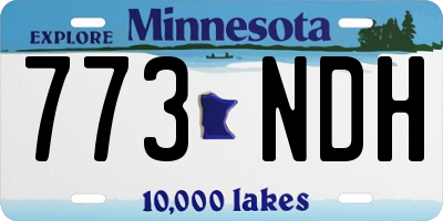 MN license plate 773NDH