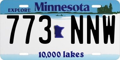 MN license plate 773NNW