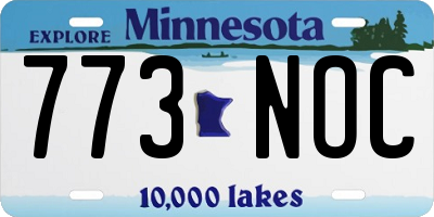 MN license plate 773NOC