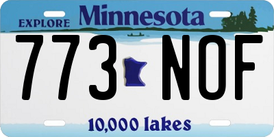 MN license plate 773NOF