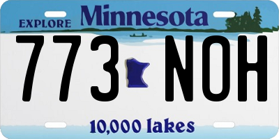 MN license plate 773NOH