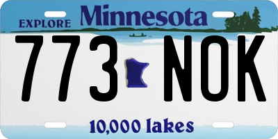 MN license plate 773NOK