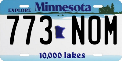 MN license plate 773NOM
