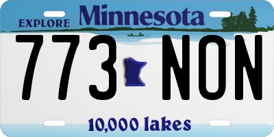 MN license plate 773NON