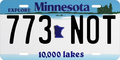 MN license plate 773NOT