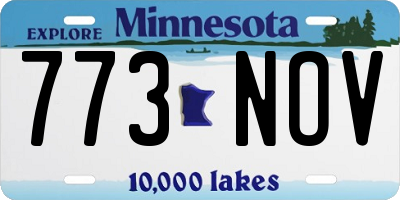 MN license plate 773NOV