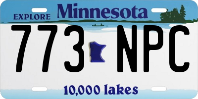 MN license plate 773NPC