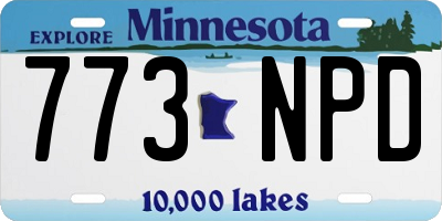 MN license plate 773NPD