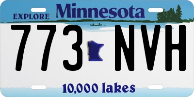 MN license plate 773NVH