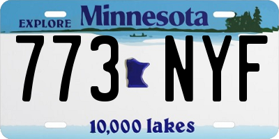 MN license plate 773NYF