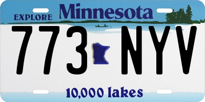 MN license plate 773NYV