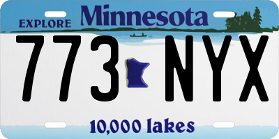 MN license plate 773NYX