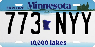 MN license plate 773NYY