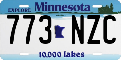 MN license plate 773NZC